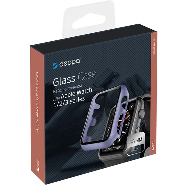 Чехол Deppa 47192 для смарт-часов Apple Watch series 2 38 mm/series 3 38 mm фиолетовый