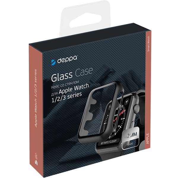 Чехол Deppa 47189 для смарт-часов Apple Watch Series 2 42mm/Series 3 42mm черный