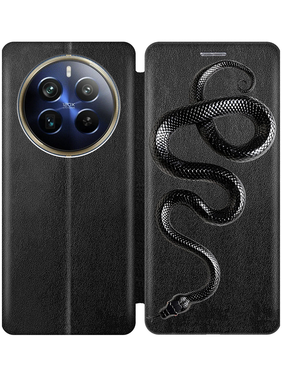 

Чехол-книжка на Realme 12 Pro 5g / 12 Pro+ 5g с принтом "Черная мамба" черный, 782631813