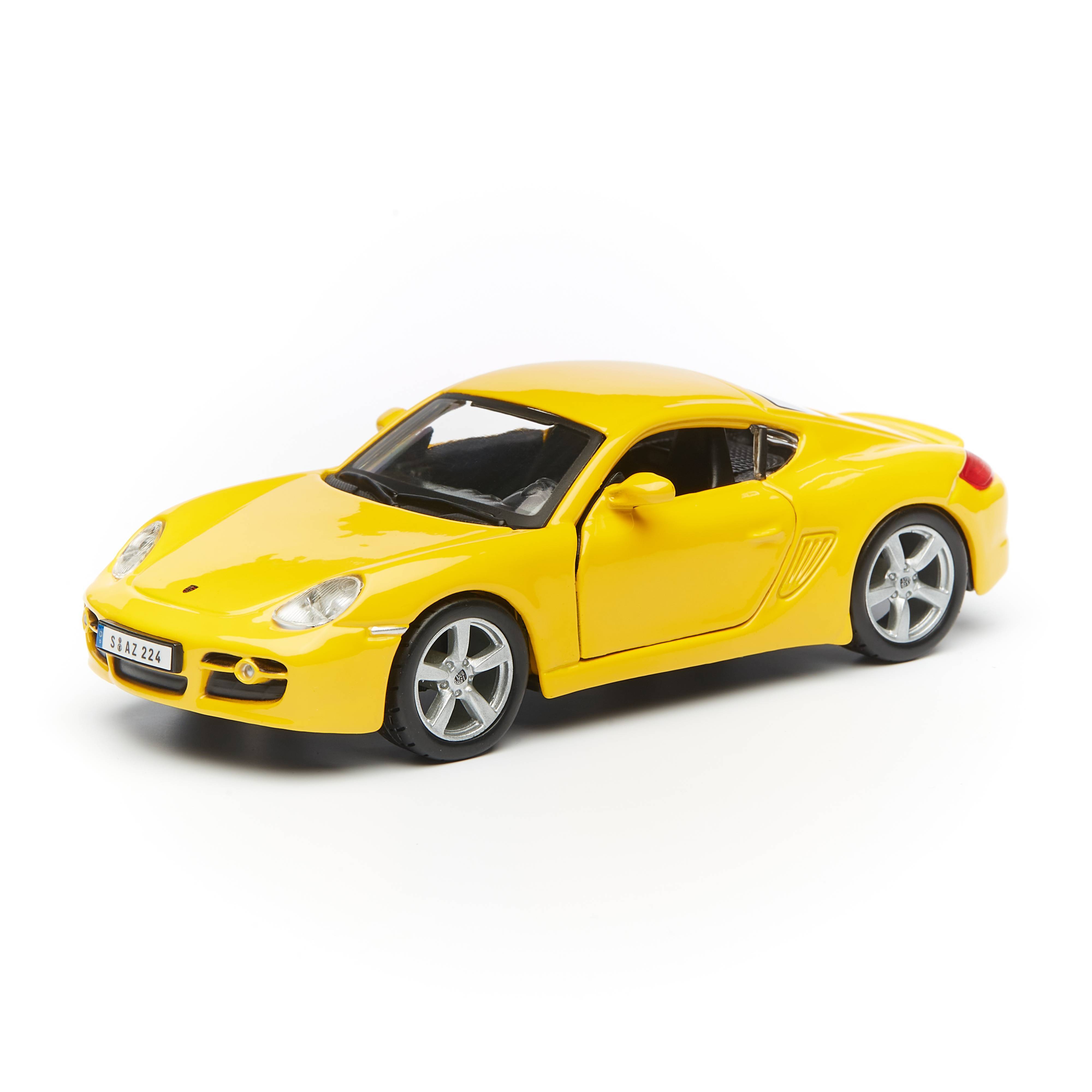 Машинка металлическая Bburago Porsche Cayman S, 1:32, жёлтый