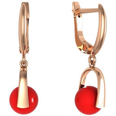 

Серьги из серебра с кораллом ПРИВОЛЖСКИЙ ЮВЕЛИР 302208-KR26, 302208-KR26