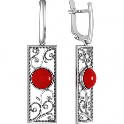 

Серьги из серебра с кораллом ПРИВОЛЖСКИЙ ЮВЕЛИР 301022-KR, 301022-KR