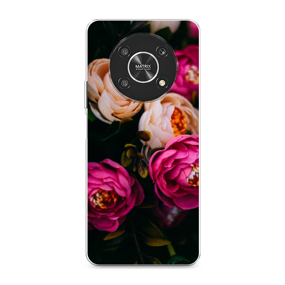 

Чехол Awog на Honor X9 4G/Magic4 Lite 4G "Розовые пионы на черном", Разноцветный, 6108650-8