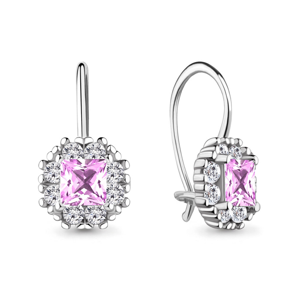 

Серьги из серебра с фианитом Aquamarine 40966В_925_р, 40966В_925_р