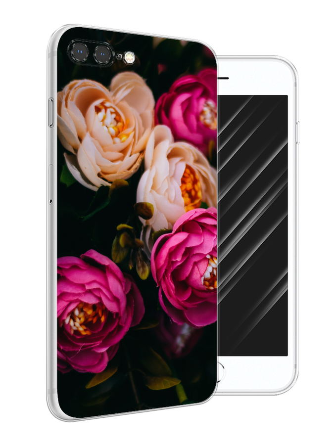 

Чехол Awog на Apple iPhone 7 Plus / Айфон 7 Plus "Розовые пионы на черном", Разноцветный, 10750-8