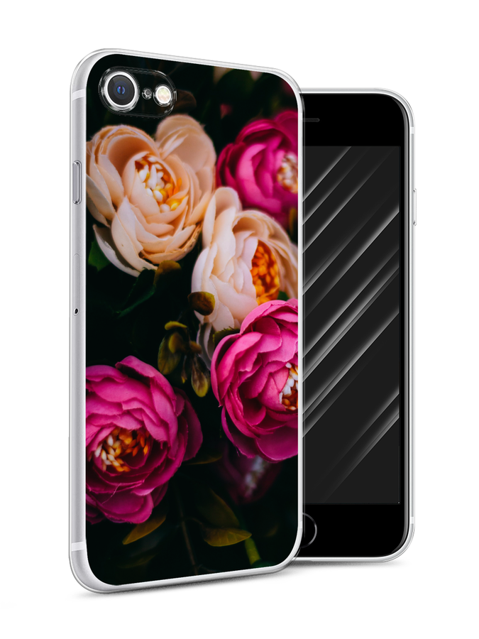 

Чехол Awog на Apple iPhone 7 / Айфон 7 "Розовые пионы на черном", Разноцветный, 10650-8
