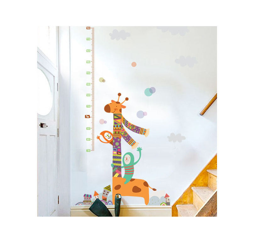 фото Интерьерная наклейка ростомер жираф в шарфике fachion stickers