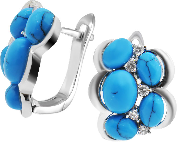 

Серьги из серебра с бирюзой фианит Silver Wings 22QSJMI00451-19, 22QSJMI00451-19