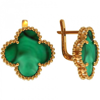 

Серьги из серебра ПРИВОЛЖСКИЙ ЮВЕЛИР 372295-ML, малахит, 372295-ML