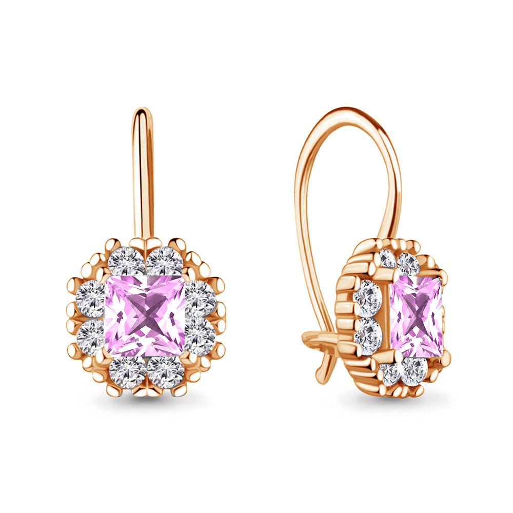 

Серьги из серебра с фианитом Aquamarine 40966В_925_з, 40966В_925_з