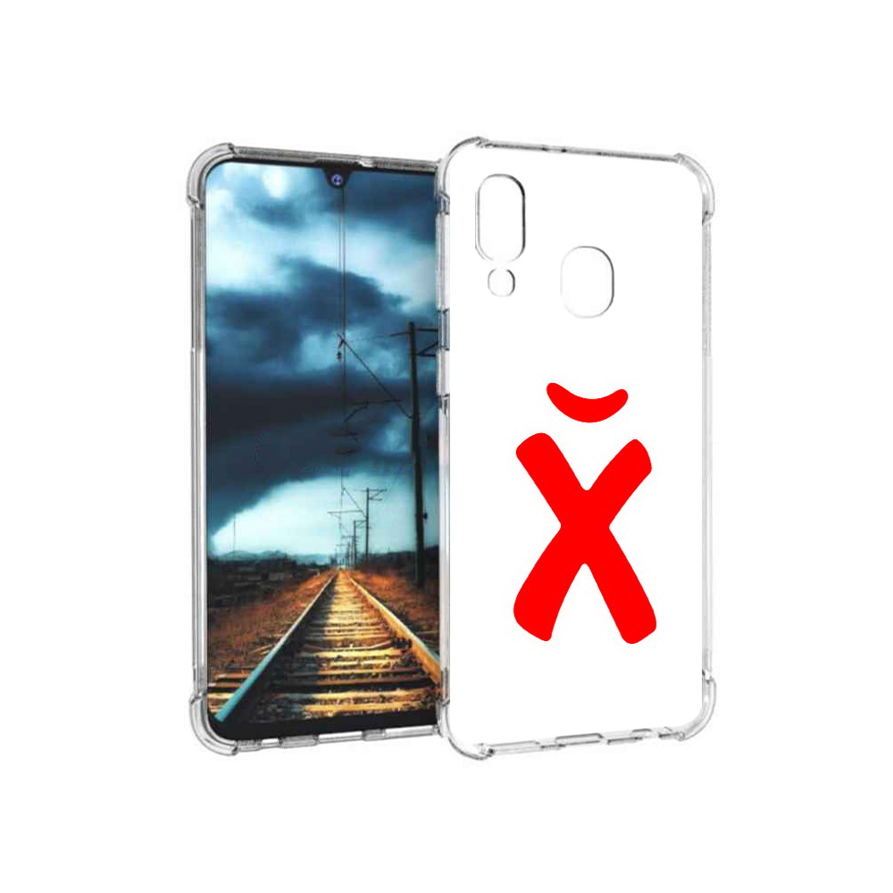 

Чехол MyPads Tocco для Samsung Galaxy A40 абстракция буква х (PT128655.504.209), Прозрачный, Tocco