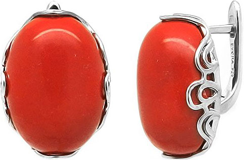 

Серьги женские Evora 635709-e из серебра, коралл, 635709-e