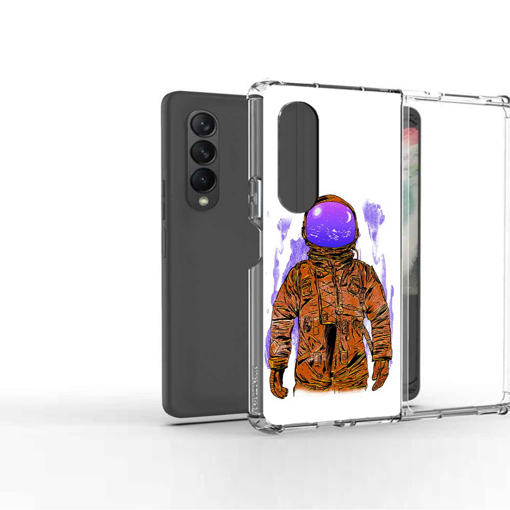 

Чехол MyPads Tocco для Samsung Galaxy Z Fold 3 нарисованный мужчина в скафандре, Прозрачный, Tocco