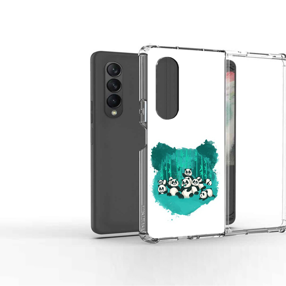 

Чехол MyPads Tocco для Samsung Galaxy Z Fold 3 нарисованные панды, Прозрачный, Tocco
