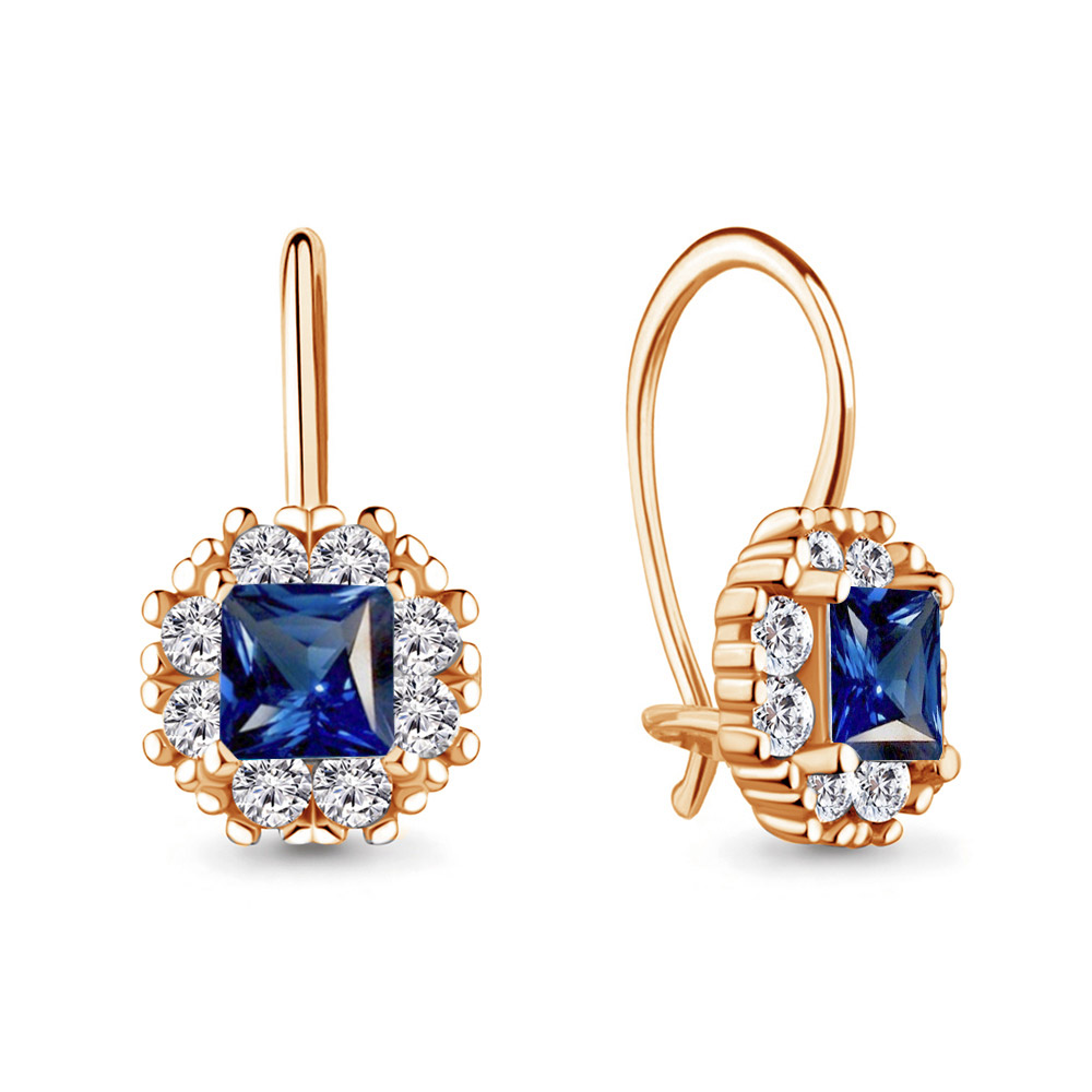 

Серьги из серебра с фианитом Aquamarine 40966Б_925_з, 40966Б_925_з