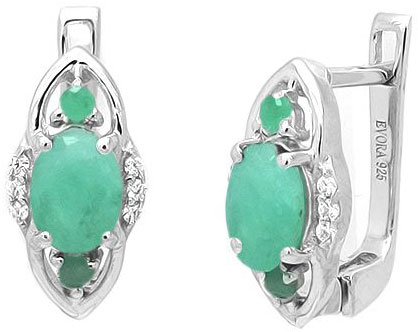 

Серьги женские Evora 625638-e из серебра, изумруд/цирконий, 625638-e