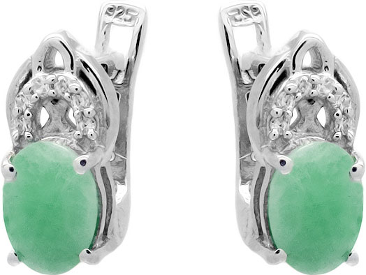 

Серьги женские Evora 622906-e из серебра, изумруд/цирконий, 622906-e