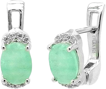 

Серьги женские Evora 3971-e из серебра, изумруд/цирконий, 3971-e