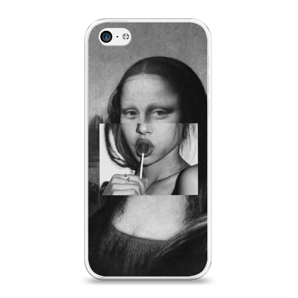 

Чехол Awog на Apple iPhone 5C / Айфон 5C "Mona Lisa sucking lollipop", Разноцветный, 10250-9