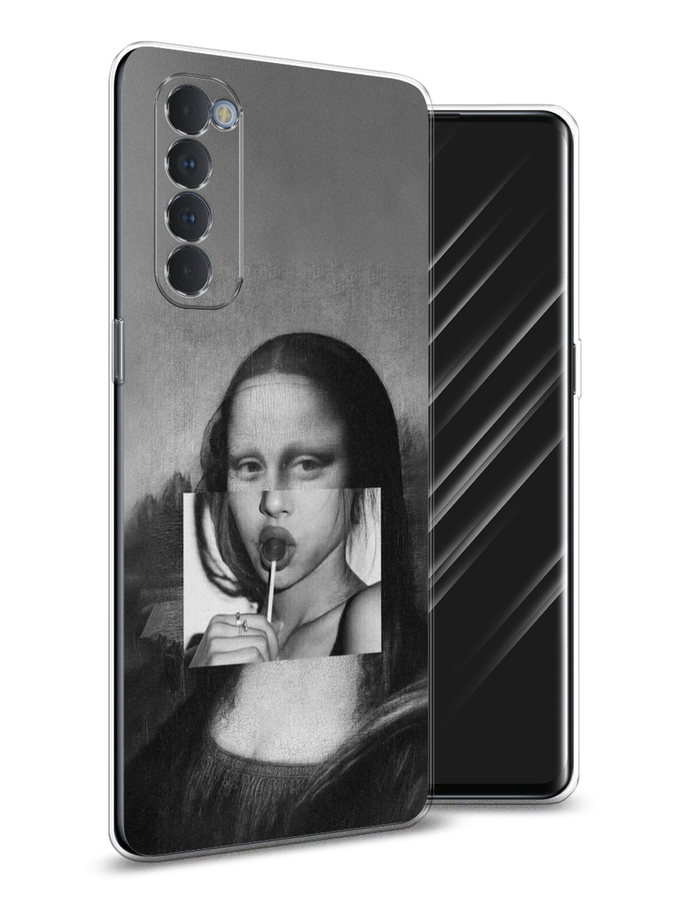 

Чехол Awog на Oppo Reno 4 Pro "Mona Lisa sucking lollipop", Разноцветный, 258950-9