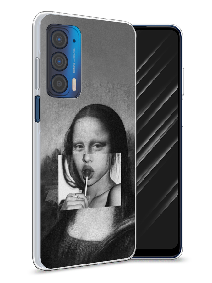 

Чехол Awog на Motorola Edge (2021) "Mona Lisa sucking lollipop", Разноцветный, 242950-9
