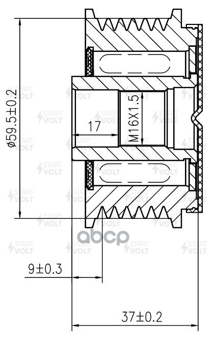 Шкив С Обгонной Муфтой Генер Для АМ Mazda Mpv 99- 25I M16X15 Sgp 2503 3118₽