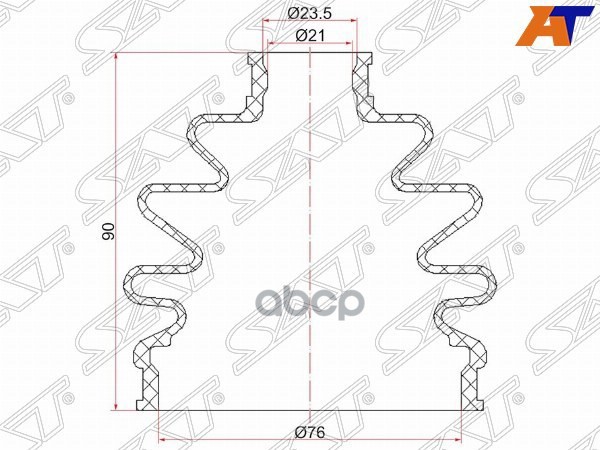 Пыльник Шруса Наружный Subaru Forester 97-08 Ej20, 08- Ej25/Impreza 01-08 (2 Хомута. Резин