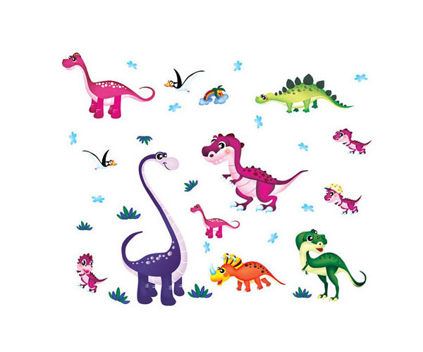фото Наклейка на стену динозавры комплект 10 шт композиции на стене 130*100 см. fachion stickers