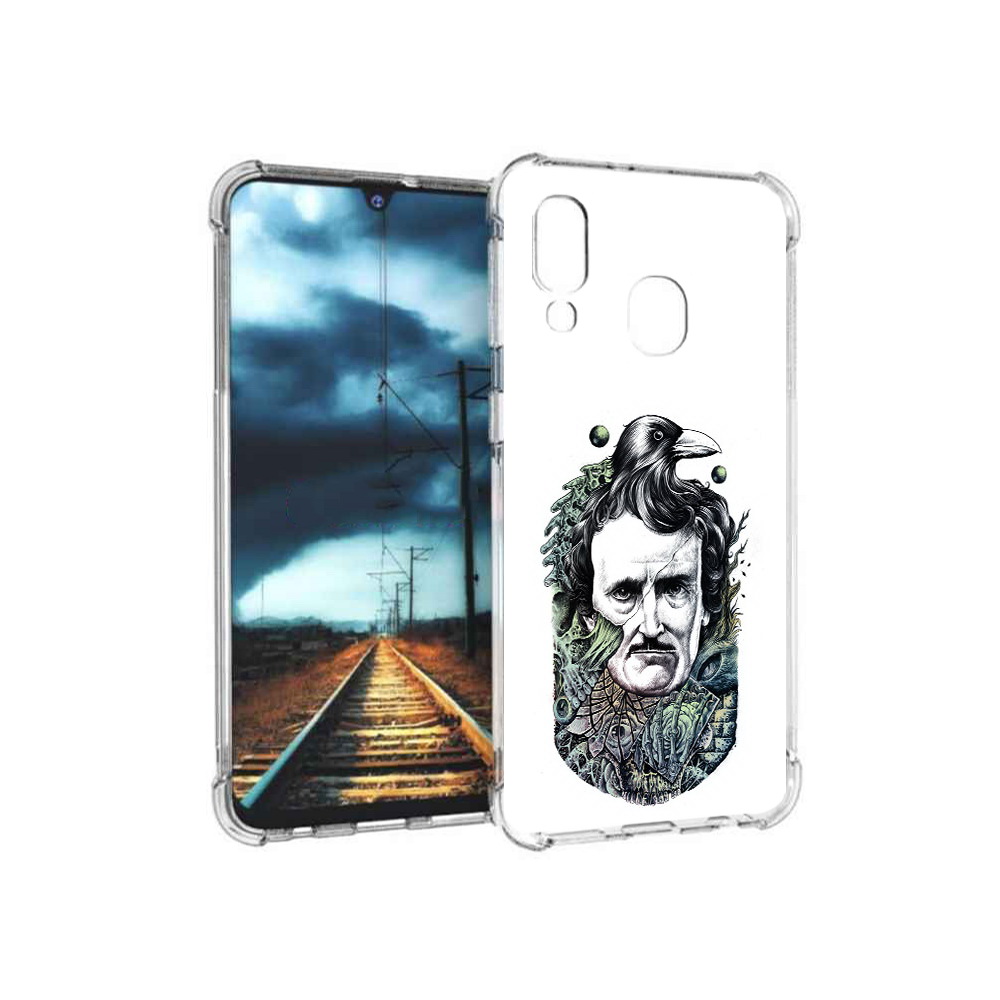 

Чехол MyPads Tocco для Samsung Galaxy A40 Эдгар Аллан с вороном (PT128655.504.203), Прозрачный, Tocco