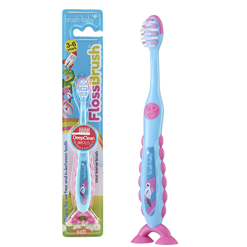 Зубная щётка Brush-Baby FlossBrush NEW 3-6 лет фламинго 888₽