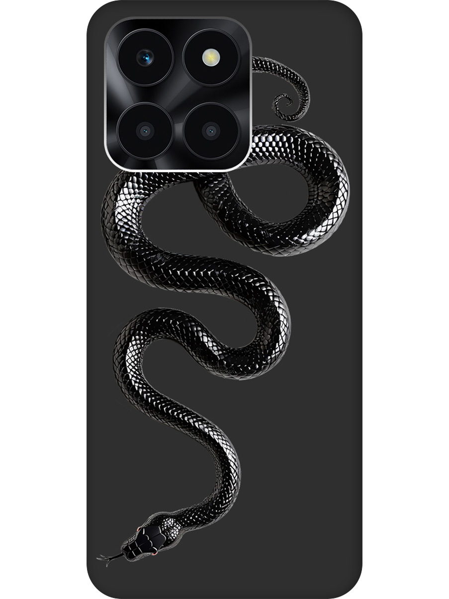 

Силиконовый чехол на Honor X6a с принтом "Черная мамба" матовый черный, 773945513