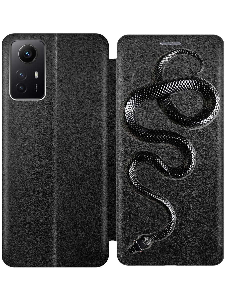 

Чехол-книжка на Xiaomi Redmi Note 12s с принтом "Черная мамба" черный, 778676913