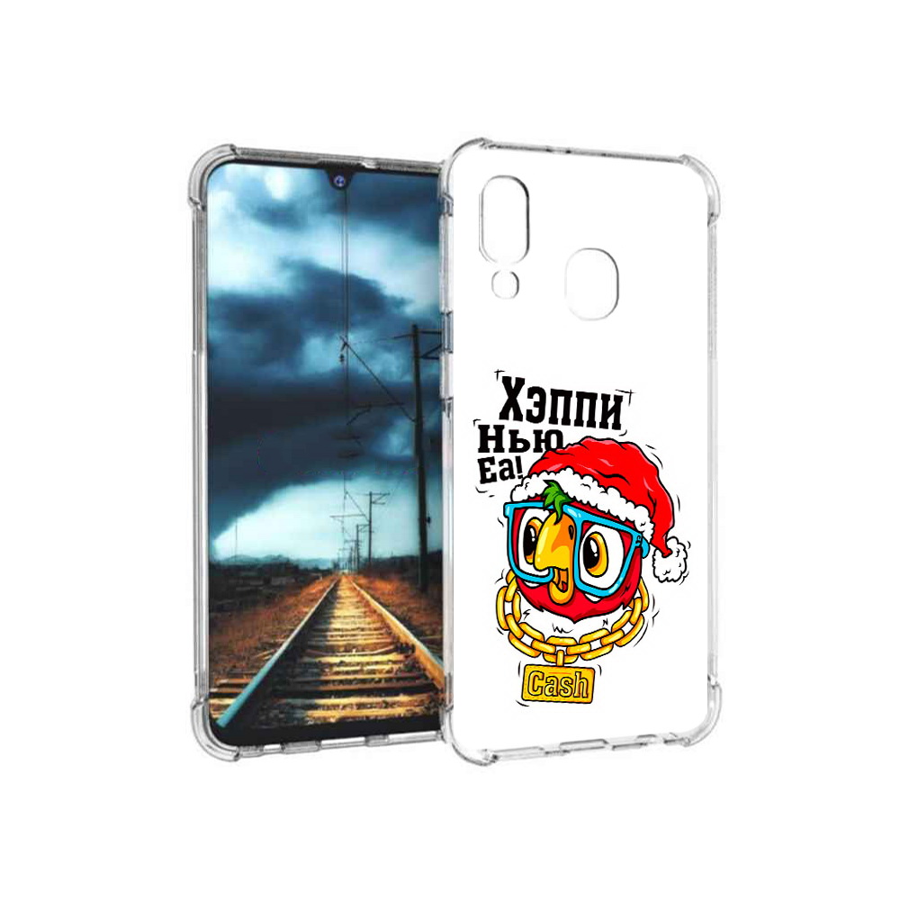 

Чехол MyPads Tocco для Samsung Galaxy A40 Хэппи нью еа (PT128655.504.196), Прозрачный, Tocco