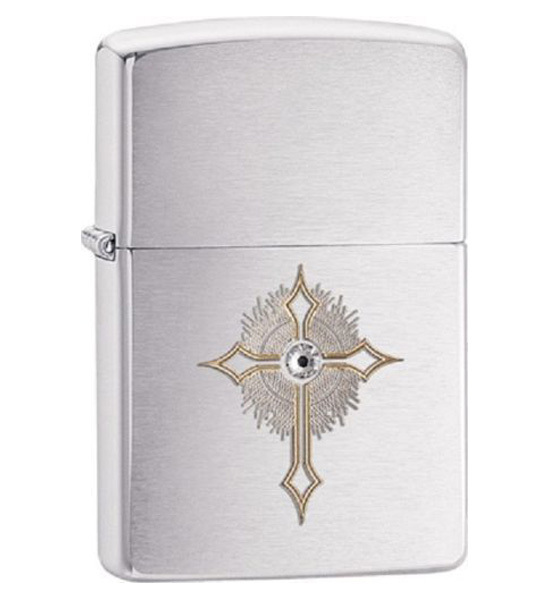 

Зажигалка Zippo модель 28804, Серебристый, Cross Swarovski