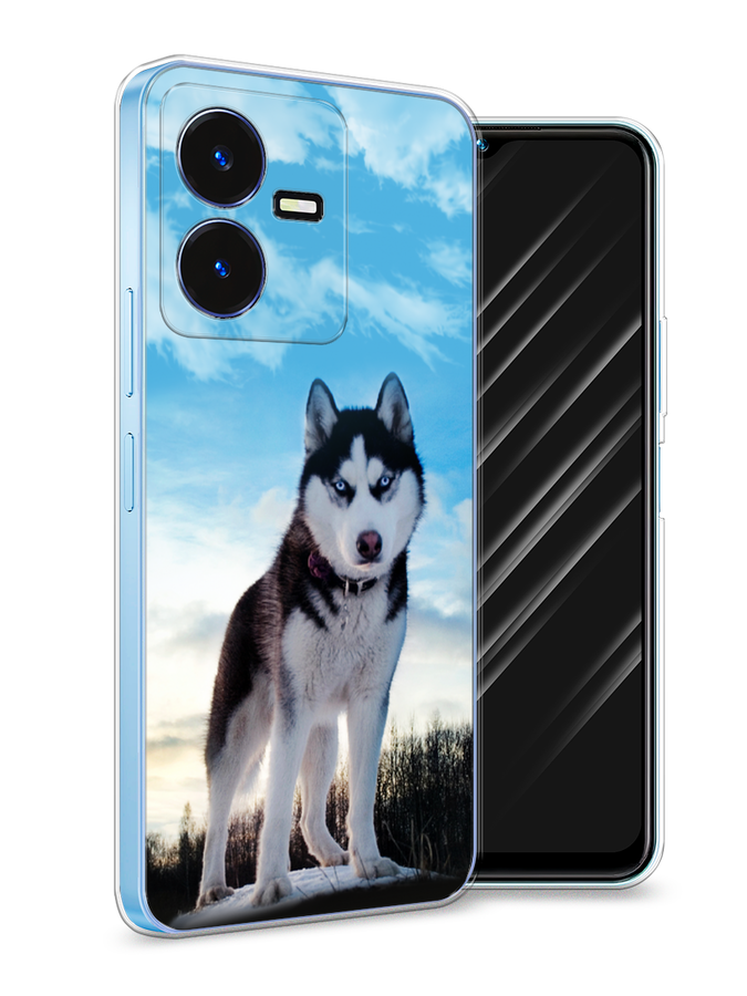

Чехол Awog на Vivo Y22 / Виво Y22 "Хаски 3", Белый;черный;голубой, 267550-2