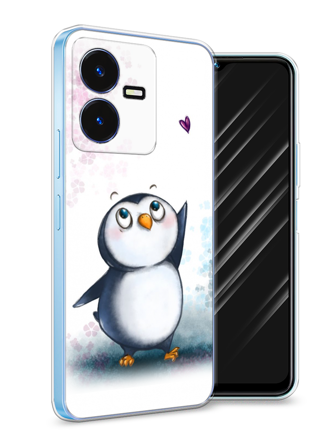 

Чехол Awog на Vivo Y22 / Виво Y22 "Пингвин и сердечко", Белый, 267550-1