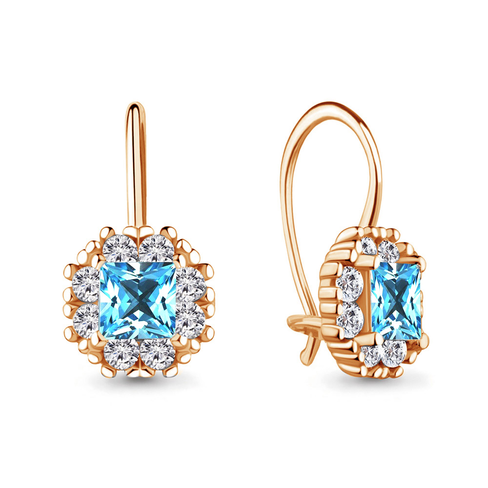 

Серьги из серебра с фианитом Aquamarine 40966101Б_925_з, 40966101Б_925_з