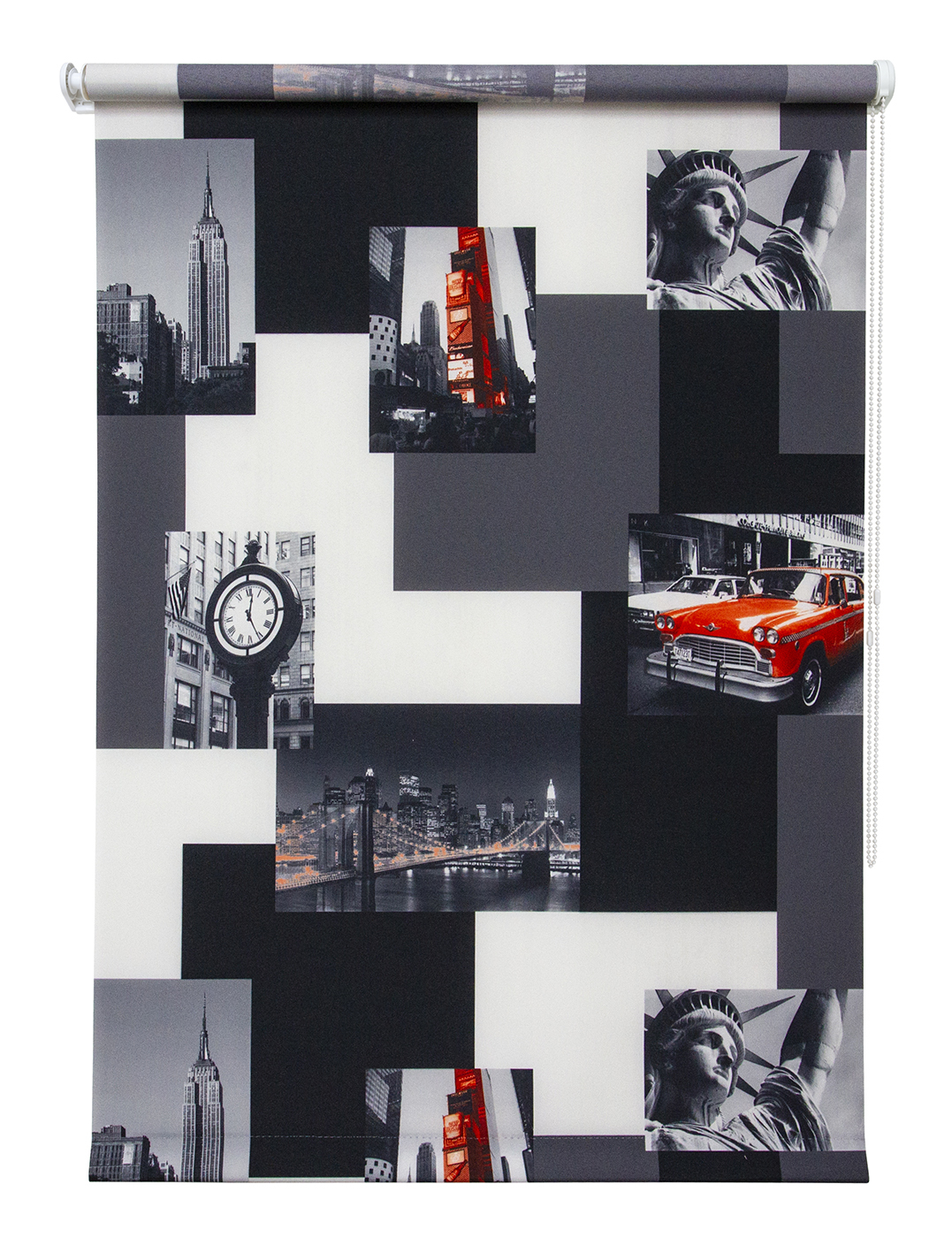 

Рулонная штора 43 см х 175 см Нью-Йорк красно-серый, Нью-Йорк
