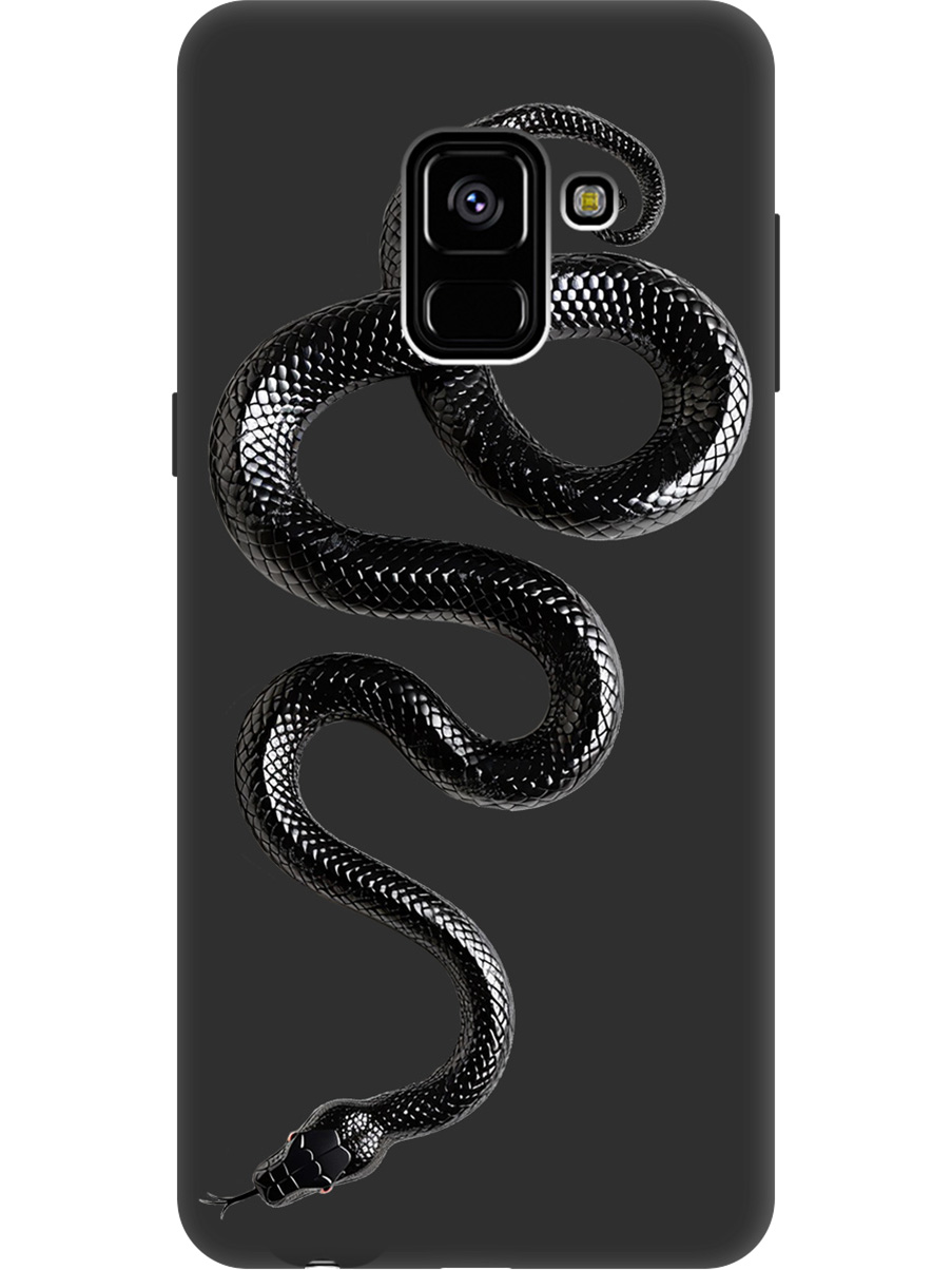 

Силиконовый чехол на Samsung Galaxy A8 (2018) с принтом "Черная мамба" матовый черный, 716847513