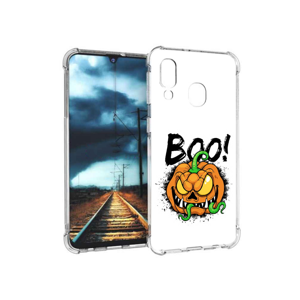 

Чехол MyPads Tocco для Samsung Galaxy A40 Хэллоуин бу (PT128655.504.193), Прозрачный, Tocco