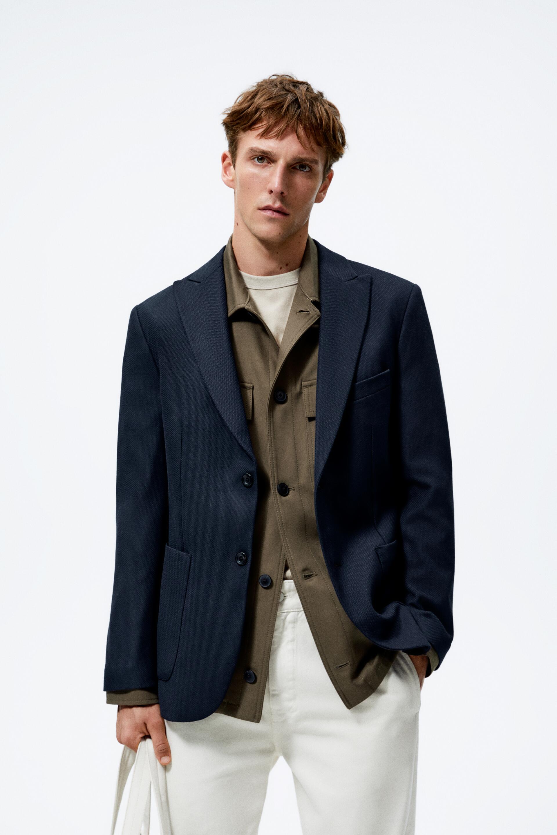 

Пиджак мужской ZARA 00706392 синий 50 RU, 00706392