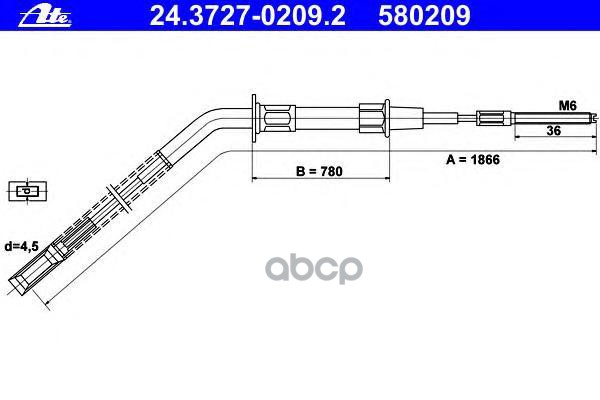 Трос стояночного тормоза ATE 24.3727-0209.2