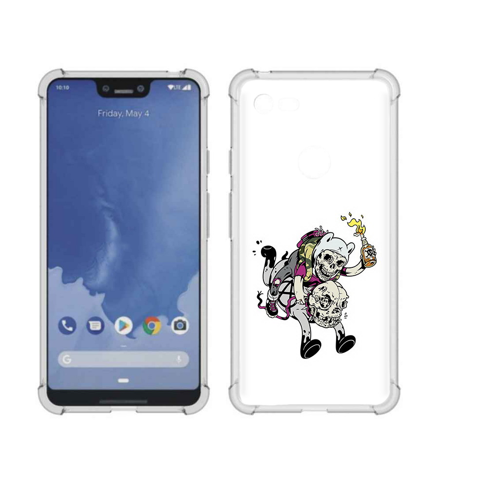 

Чехол MyPads Tocco для Google Pixel 3 XL время приключений скелеты, Прозрачный, Tocco