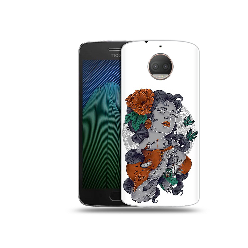 

Чехол MyPads Tocco для Motorola Moto G5S Plus темная девушка с лисой (PT75337.377.639), Прозрачный, Tocco