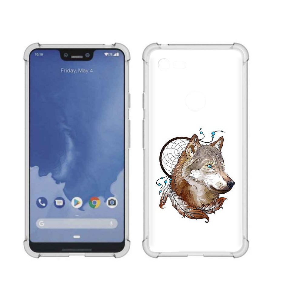 

Чехол MyPads Tocco для Google Pixel 3 XL волк и ловец снов, Прозрачный, Tocco