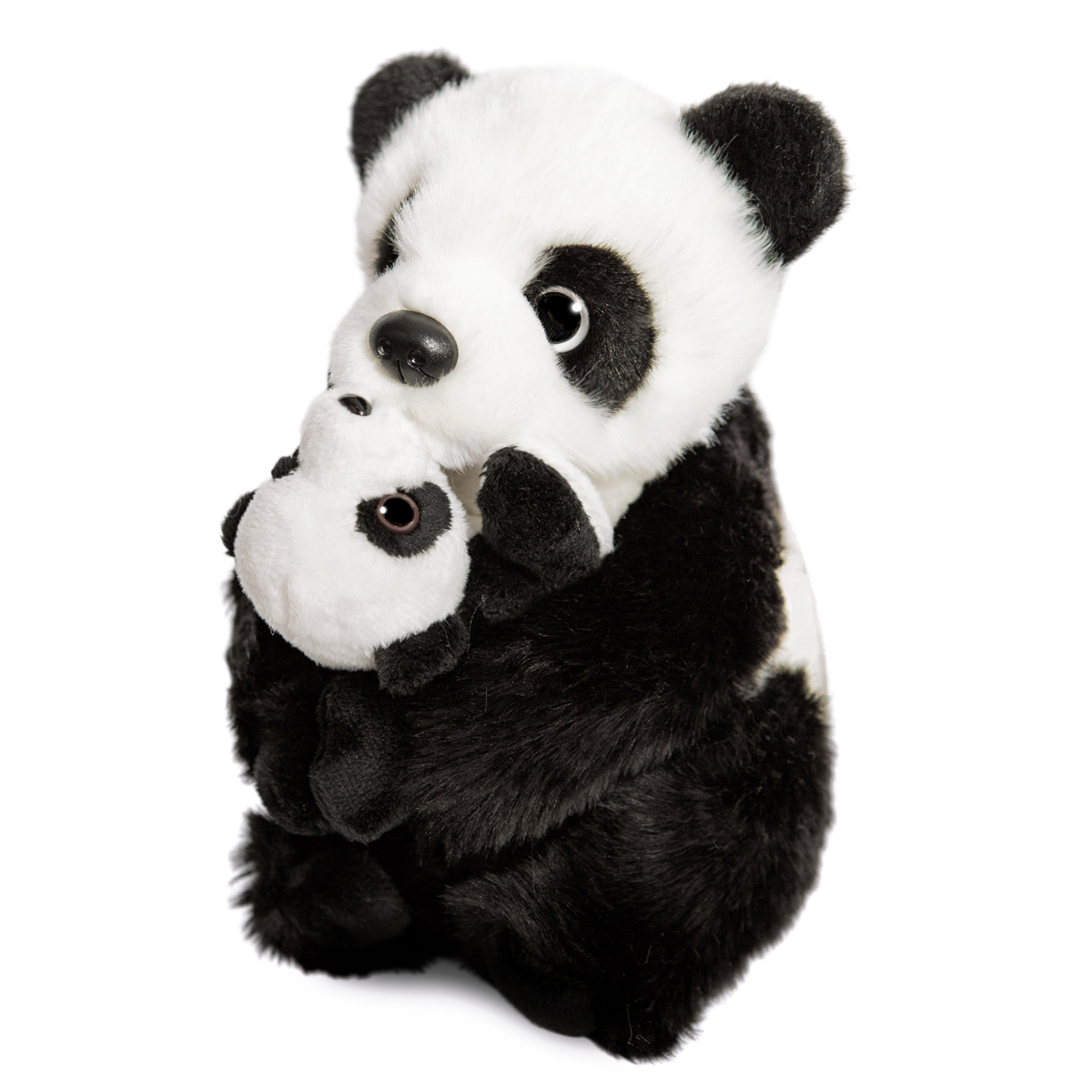 Мягкая игрушка Maxitoys реалистичная панда с детенышем ML-SO-130222-25-20 черный