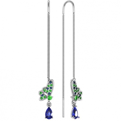 

Серьги из серебра со swarovski ПРИВОЛЖСКИЙ ЮВЕЛИР 391858-MIX651, 391858-MIX651