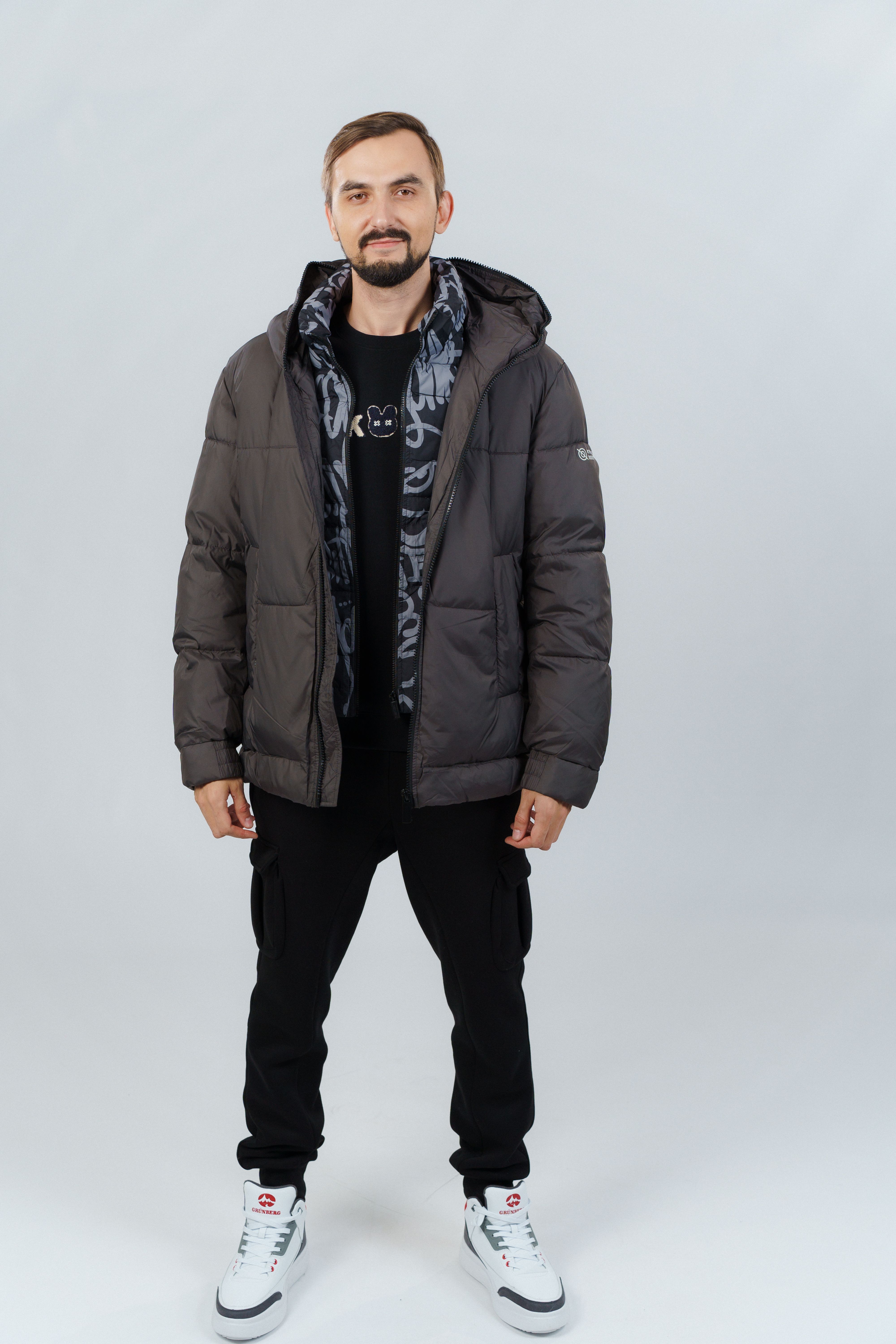 

Зимняя куртка мужская NoBrand 21AW7360M серая 46 RU, Серый, 21AW7360M
