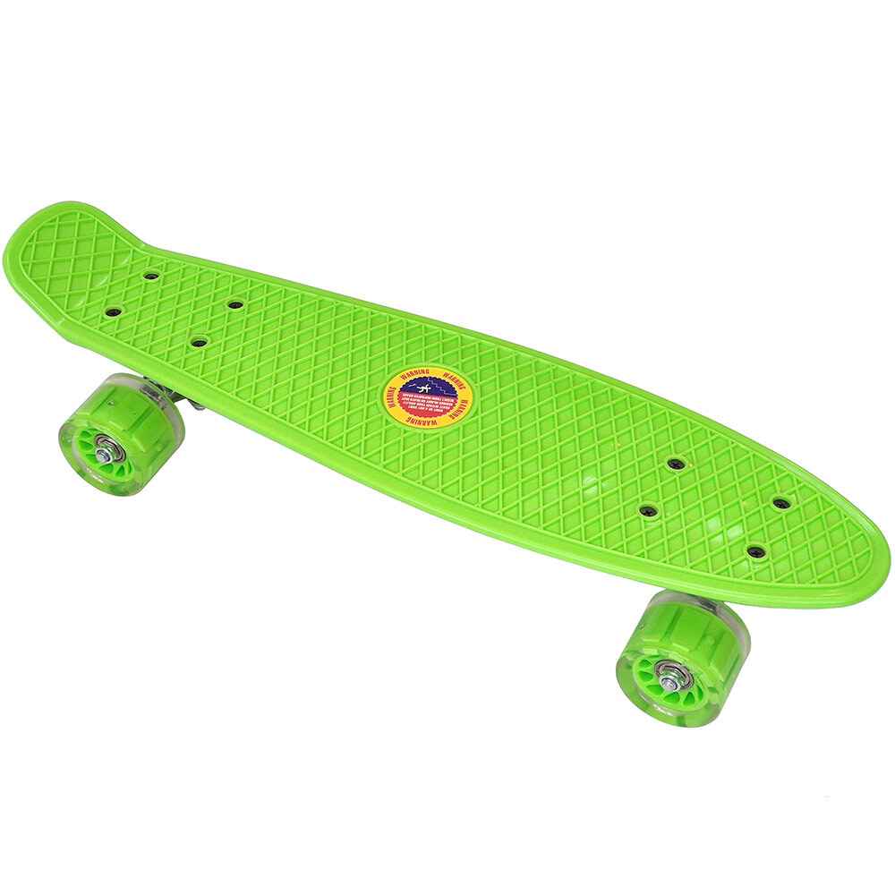 фото E33095 скейтборд пластиковый 56x15cm со свет. колесами (зеленый) (sk503) milinda