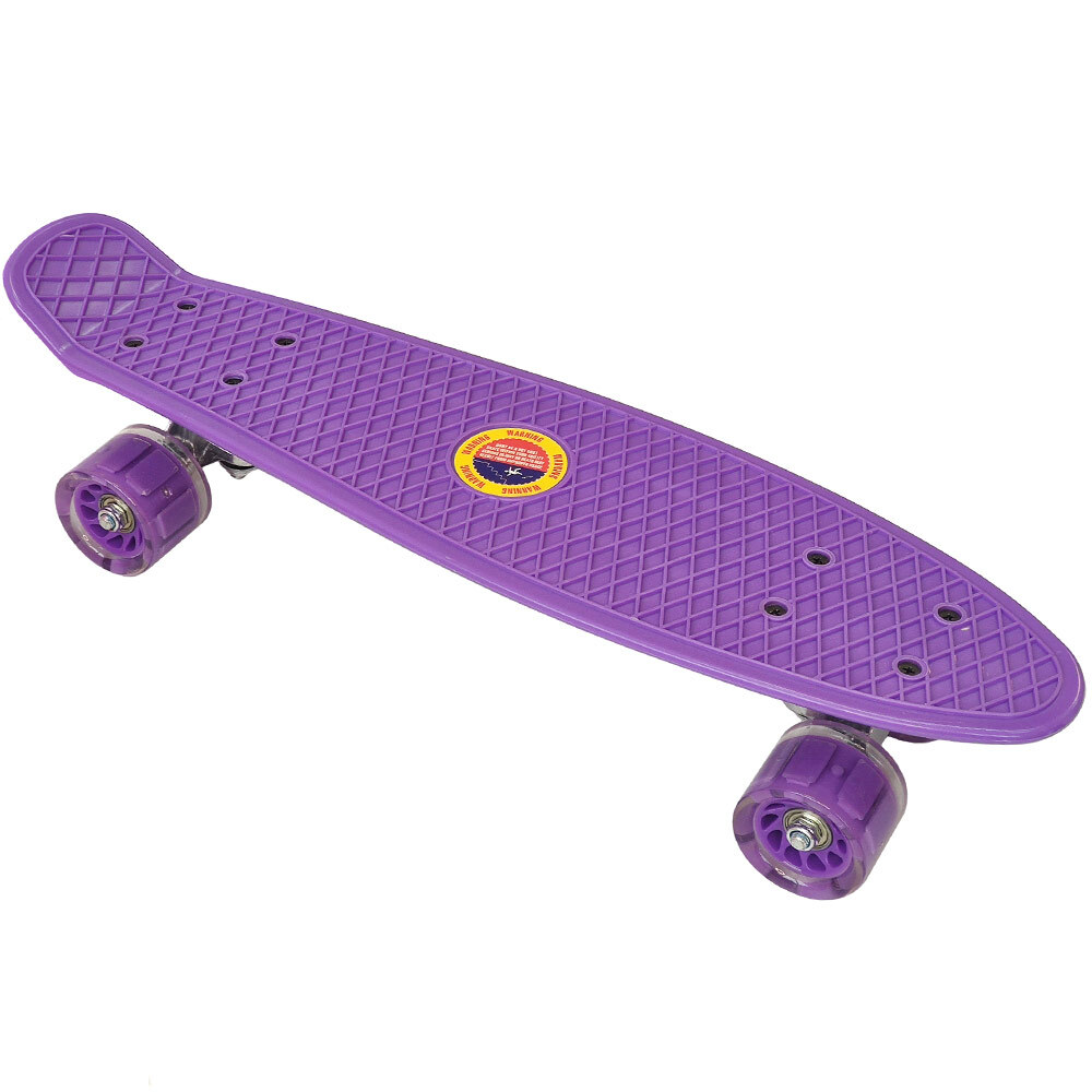 фото E33093 скейтборд пластиковый 56x15cm со свет. колесами (фиолетовый) (sk501) milinda